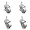 Service Caster Semi Steel Swivel TS Caster w/Roller Bearing-3" Wheel&10MM Stems-2 w/Brake, 4PK SCC-TS20S315-SSR-M1015-2-TLB-2 - alternate 1